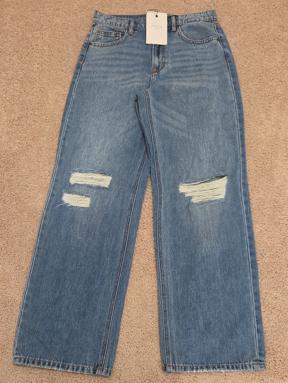 Hidden ALYX Baggy Jean High-Rise Wide Leg Distressed Jeans  NWT SIZE 25(xs)
